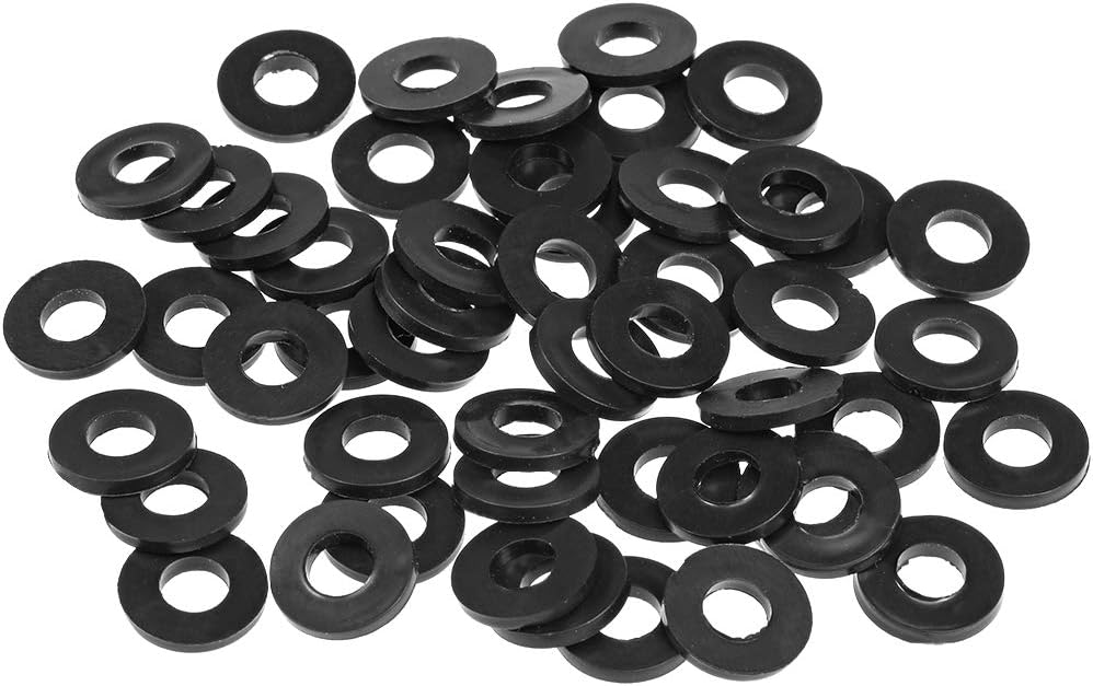 sourcing map Rubber Flat Washers 13mm OD 5mm ID 1.6mm Thickness for Faucet Pipe Water Hose Pack of 50, 5x13x1.6mm