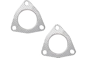 2 Pack 3-Bolt Exhaust Gasket, 2.5Inch High Temperature Exhaust Gasket Exhaust Pipe Gasket for Multi-Function Manifolds Header