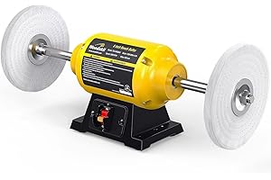Woodskil 3/4HP Bench Buffer Polisher 4.8A, 8 inch Jewelry Buffer Polisher Machine, 3600 RPM Powerful Bench Polisher with Dual