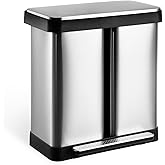 GAOMON 19 Gallon (36L+36L) Trash Can, Fingerprint Proof Stainless Steel Kitchen Garbage Can with Soft-Close Lid, Pedal Rubbish Bin for Kitchen Home Office