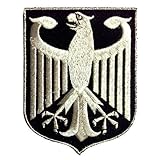 VEGASBEE GERMANY EAGLE GERMAN COAT OF ARMS SILVER METALLIC BLACK PATCH BUNDESADLER DEUTSCHLAND