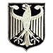 VEGASBEE GERMANY EAGLE GERMAN COAT OF ARMS SILVER METALLIC BLACK PATCH BUNDESADLER DEUTSCHLAND