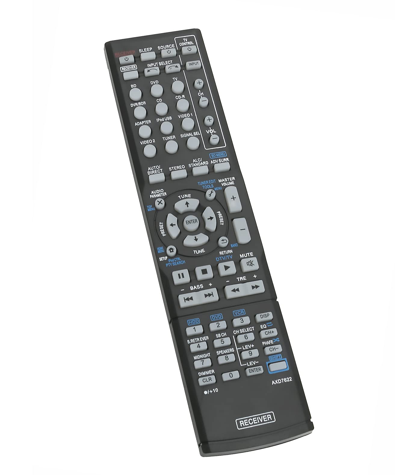 AULCMEET AXD7622 sub AXD7624 AXD7583 AXD7660 AXD7690 Replace Remote Fit for Pioneer Stereo AV Receiver VSX-519V-K VSX-520 VSX-520-K VSX-821-K VSX-822-K VSX-823 VSX-921-K VSX-821-K HTP-071 VSX-421