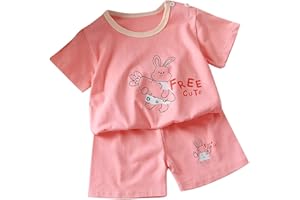 Toddler Boys Girls Soft Cotton 𝐏a𝐣amas Infant Baby Comfy 𝐒lee𝐩wear Short Sleeve Shirt with Shorts Dinosaur Print 𝐏𝐣s