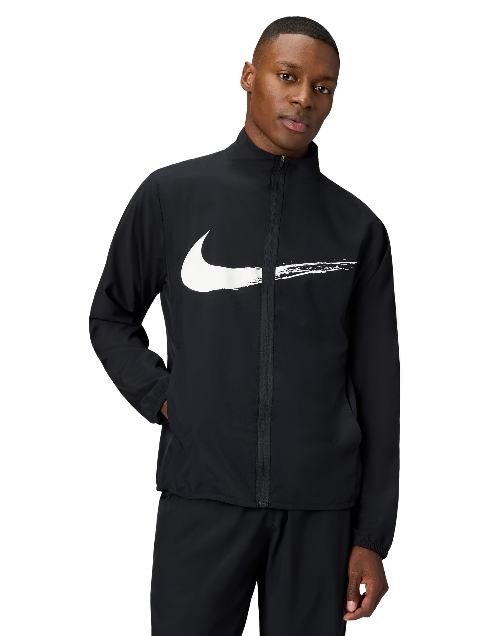 Nike Men’s Dri-Fit Form Jacket, Black/White, Large