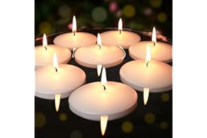 CAPANIEL 3 inch Floating Candles 30 Packs Ivory Floating Candle for Centerpieces 8-9 Hours Ivory White Floating Candles 3” Water Candles for Cylinder Vases, Pool, Wedding