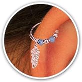 ALOME PIERCINGS Cartilage hoop with leaf Charm,Tiny Cartilage Ring,Cartilage earring,Hoop Earring, 22 gauge 925 Sterling Silver,Helix ring,piercing earring