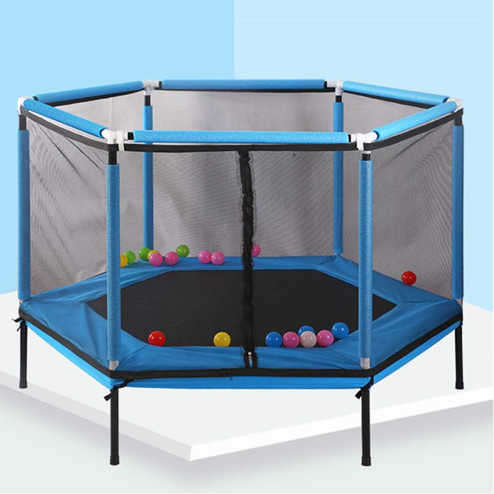 MUXIN Kids Junior Trampolines Small 6 Side Trampoline for Children With Safety Net Enclosure And Foam Pad, Best for Sports Trampoline Complete Set For Indoor Outdoor Round Children'S Bouncer Activity