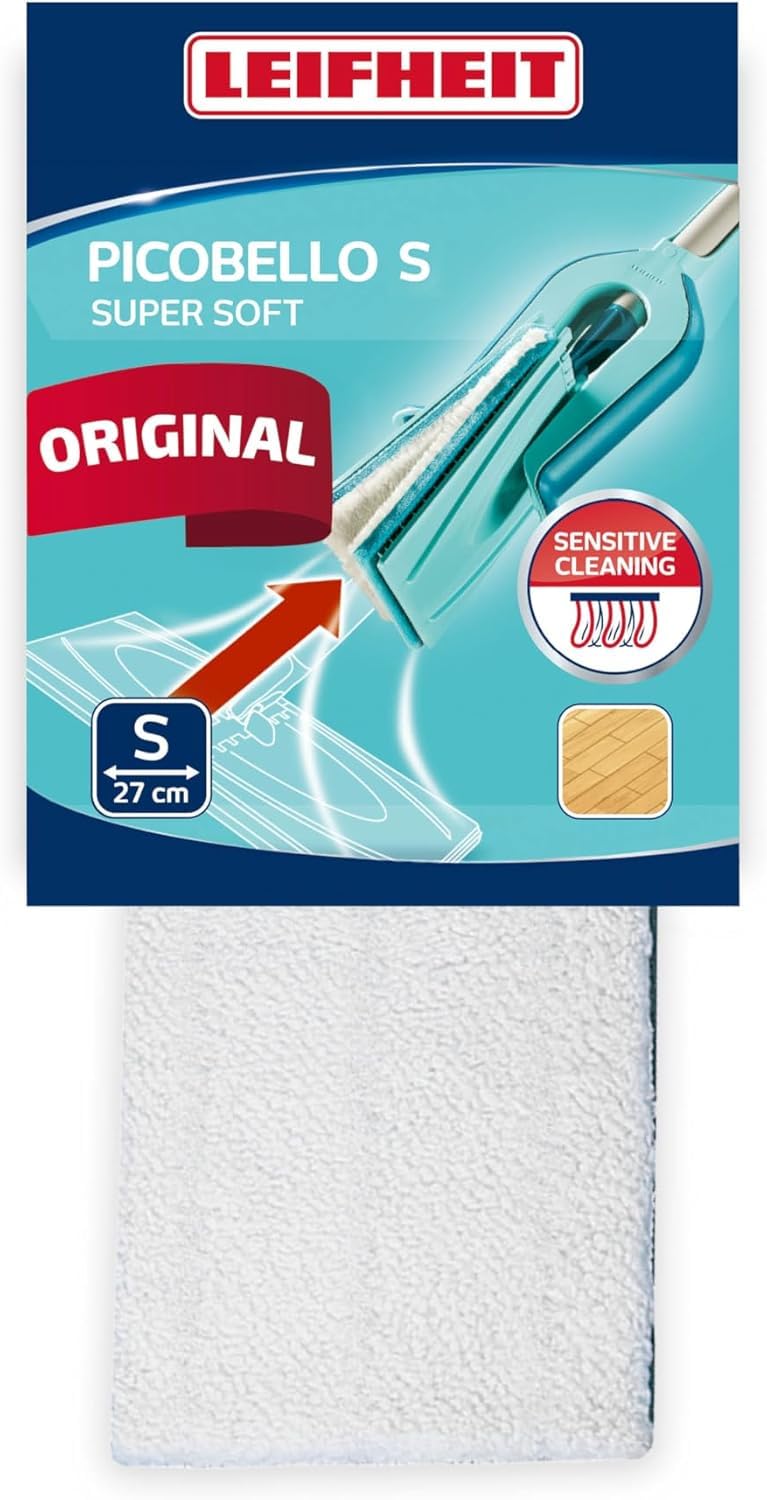 Leifheit Picobello S Mop Replacement Pad - Super Soft Fibre, for Cleaning Wood Floor, 27 cm Wide