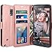 Note 4 Case, LK Galaxy Note 4 Wallet Case, Luxury PU Leather Case Flip Cover with Card Slots & Stand For Samsung Galaxy Note 4, ROSE GOLD