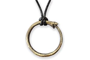 Baldur Jewelry - Viking Ouroboros Snake Necklace for Women Men - Viper Ring Snake Pendant Necklace Amulet Charm - Brass Snake