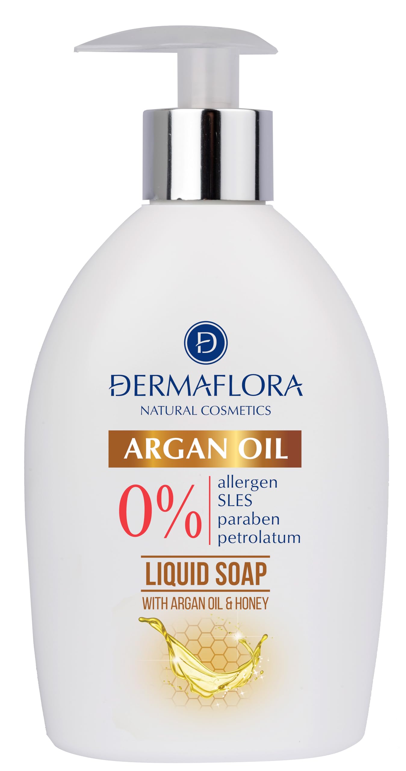 Dermaflora Argan Oil & Honey Liquid Hand Soap – 400ml | Moisturizing Handwash Liquid Soap for Dry & Sensitive Skin | Gentle, Paraben-Free Formula with Natural Ingredients