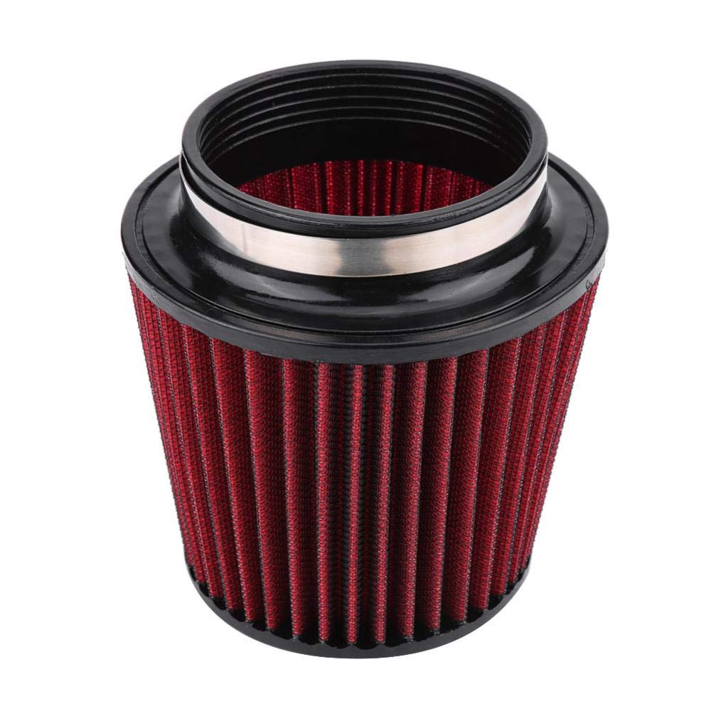 Aramox Air Filter, Universal Car Modification High Flow Inlet Air Intake Round Cone Air Filter Cleaner (100mm)