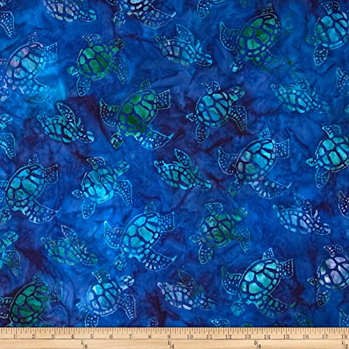 Artisan Batiks Totally Tropical Small Turtles Pacific Fabric By The Yard