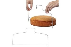 Cake Leveler Slicer, 2PCS 2 Wire Adjustable Width Layerer Cutter 32 * 16cm/12.36 * 6.3in Cake Leveler Slicer Turntable Baking