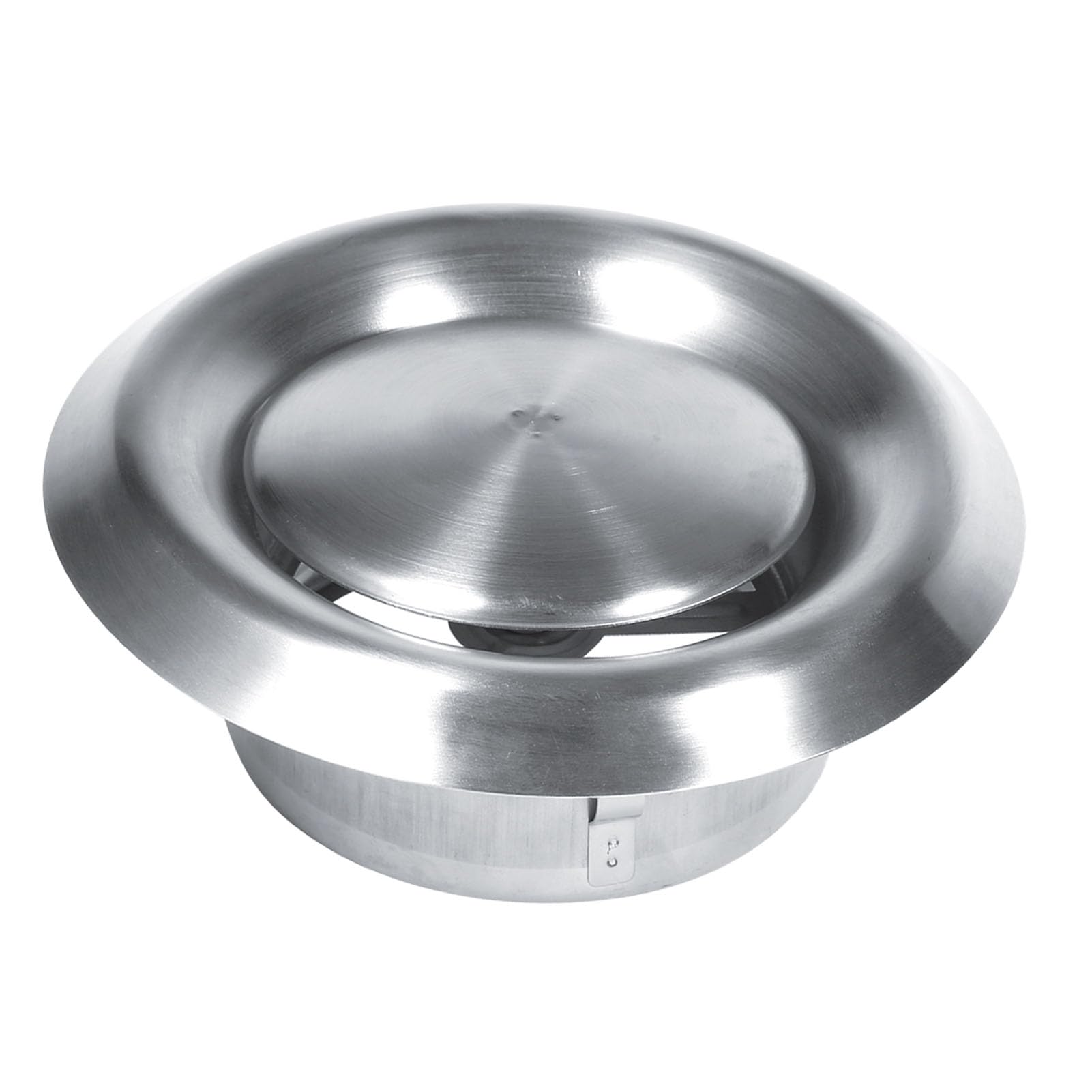 VIFERR Round Ceiling Vent Stainless Steel Adjustable Air Valve Ceiling Ventilation Cover Adjustable Round Extractor Outlet for Bathroom Office Kitchen Ventilation (100mm)