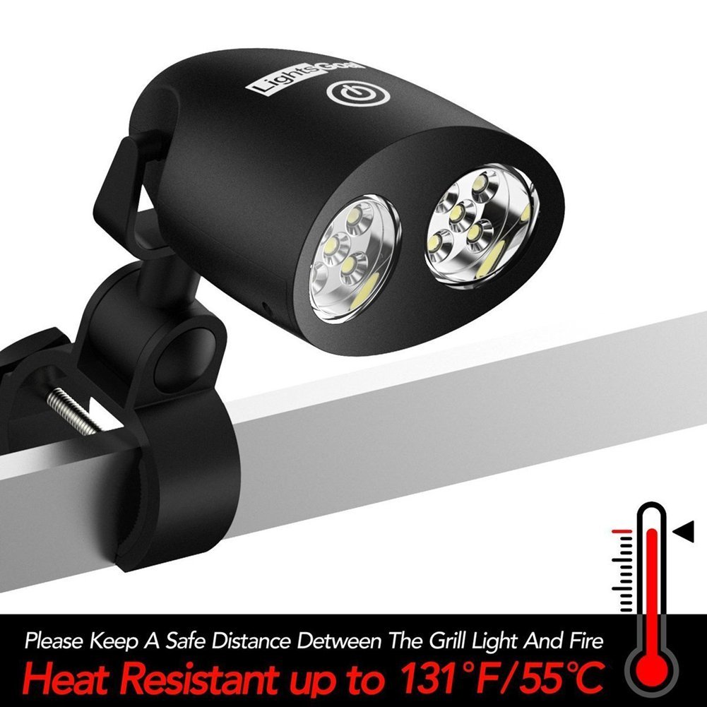 Grill Light, LightsGoal BBQ Lights for Grill, Outdoor LED Barbecue Lamp for Gas & Electric, 360° Rotation Battery Powered 3 Brightness Levels, Use for Summer Party Night Camping - Include Apron