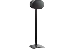 Sanus Speaker Stand for Sonos Era 300™ - Fixed Sonos Speaker Stand w/Easy 3 Step Assembly - Includes All Hardware, Carpet Spikes & Rubber Feet - Black Single Stand