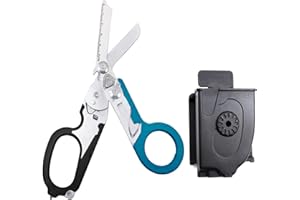 Elegital Emergency Response Shears, Stainless Steel Foldable Scissors Pliers, Outdoor Camping Rescue Scissors Tools Blue,black