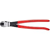 KNIPEX Tools - High Leverage Center Cutters (7491250), 10 inches,Red