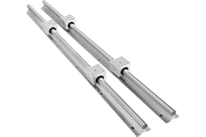 OrangeA Linear Rail SBR 25-1200mm 2 PCS Linear Rail Guide and 4 PCS SBR25UU Bearing Block Fully Supported Shaft Rod