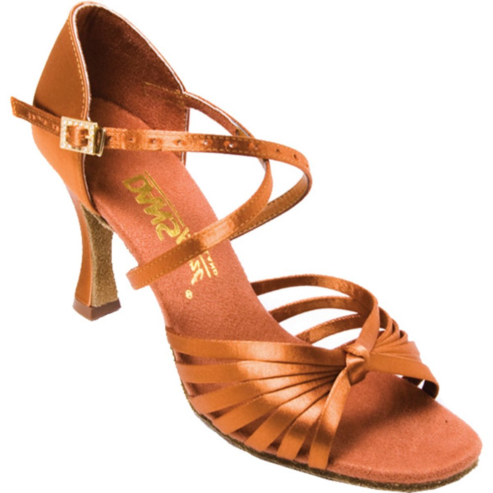Buy International Dansport Ladies Latin Dance Shoe in Tan Satin in