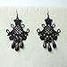 RareLove Lolita Black Lace with Beads Chandelier Dangle Earrings