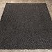 Cozy Shag Collection Charcoal Grey Solid Shag Rug (6'7