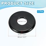 PATIKIL Black 1.10" Wall Split Flange 2 Pcs ABS Self-Adhesive Escutcheon Plate view 2