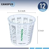 CANOPUS 1300ml Mixing Cups 12 Pack with 3 Lids - Clear Graduated Plastic view 5