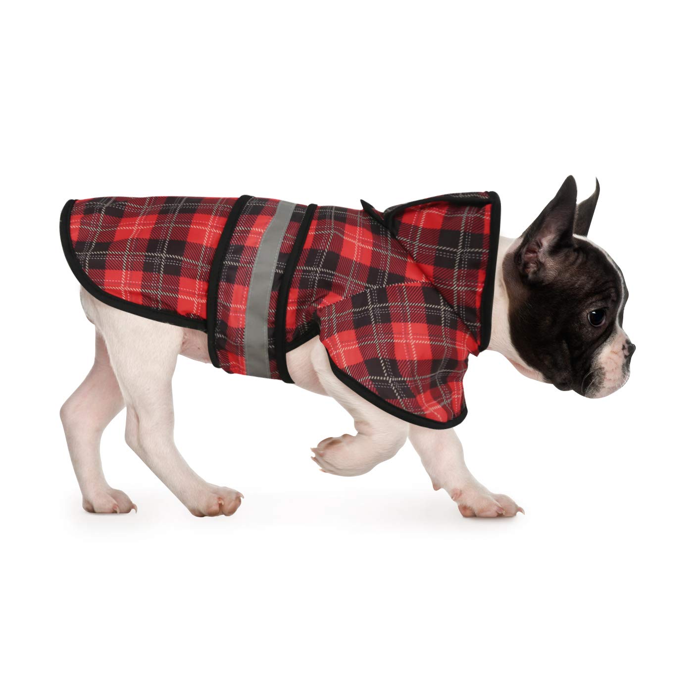 HDE Dog Raincoat Hooded Slicker Poncho for Small to X-Large Dogs and Puppies (Plaid, Medium)