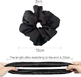 ILamourCar Black Satin Large Scrunchies 2 Pack Elastic Hair Ties Ponytail Women view 3