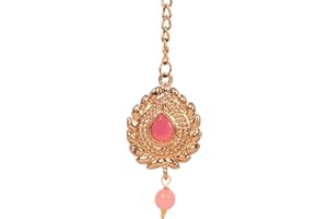 Touchstone Indian Bollywood Stylish Contemporary Designer Jewelry Wedding Head Accessory Mangtika with Beautiful Chain for Women in Gold or Silver Tone for Women.