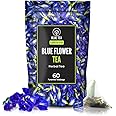 BLUE TEA - Butterfly Pea Flower Tea - 60 Count - Pyramid Plant Based Tea Bag | ANTIOXIDANT RICH | Caffeine Free - Flower Based - Herbal Tea - Chemical Free - Non-GMO | Zipper Packaging