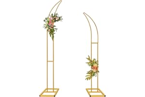 LEALIBAUSS Metal Curved Arch Backdrop Stand Set of 2，Half Arch Balloon Frame Wedding Arches for Ceremony,Wedding,Birthday,Bri