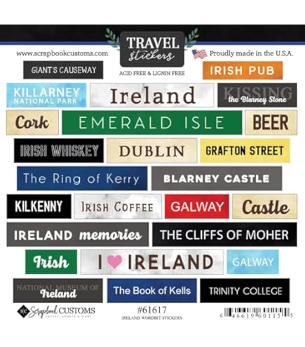 A4 Sticker Sheet Ireland Vinyl Stickers - Irish Dublin Landmarks City