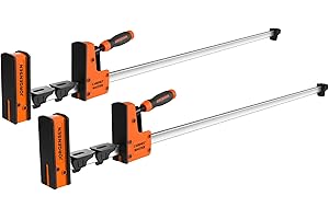 JORGENSEN 36-Inch Parallel Bar Clamp, Heavy-Duty Cabinet Master Clamp for Woodworking Glue-Up, 2200 lbs Force, Quick Release, Spreader Function, 2-Pack