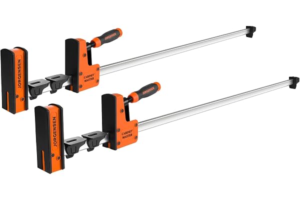 JORGENSEN 36-Inch Parallel Bar Clamp, 2-Pack Heavy-Duty Cabinet Master Clamp for Woodworking Glue-Up, F-Clamp with 2200 lbs F