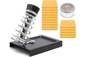 AEIMIAIDE Soldering Iron Holder Stand Solder Iron Base, with 15 Pcs Cleaning Sponge and 1 Pcs Brass Ball for Cleaning Solderi