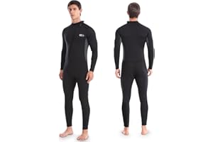 Wetsuits for Men, Mens Wetsuit Full Body Diving Suits, 3mm Neoprene Wet Suit for Men Long Sleeve Back/Front Zip Wetsuit for D