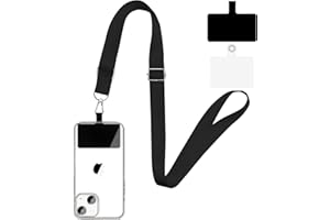 BFSD·DM Phone Lanyard,Cell Phone Lanyards for Around The Neck,Adjustable Nylon Phone Strap Crossbody Compatible with Most Smartphones with Full Coverage Case(Black)