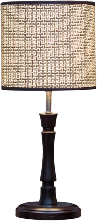 black rattan table lamp