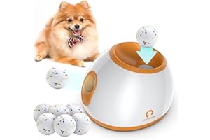 EWSNM Automatic Dog Ball Launcher for Dogs Interactive Toys, Automatic Tennis Ball Thrower for Middle and Small Dogs Indoor or Outdoor - Orange