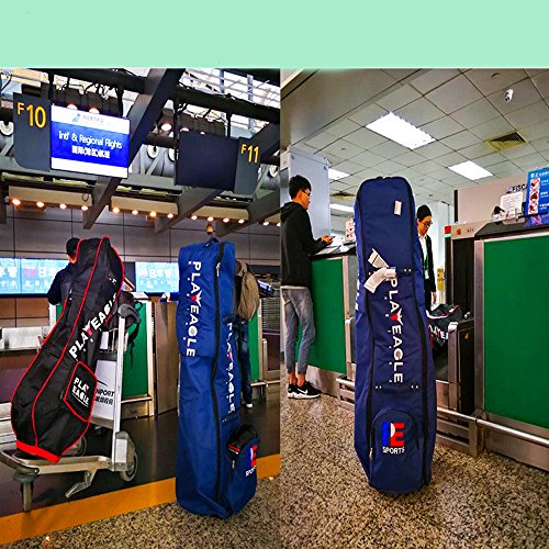 image for PLAYEAGLE Nylon Golf Travel Cover Bag with Wheels Thickening Pad Golf 