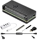 iUniker Pi Zero Aluminum Case Kit with Pin Header, OTG Hub, HDMI Adapter, On/Off Switch for Pi Zero 2