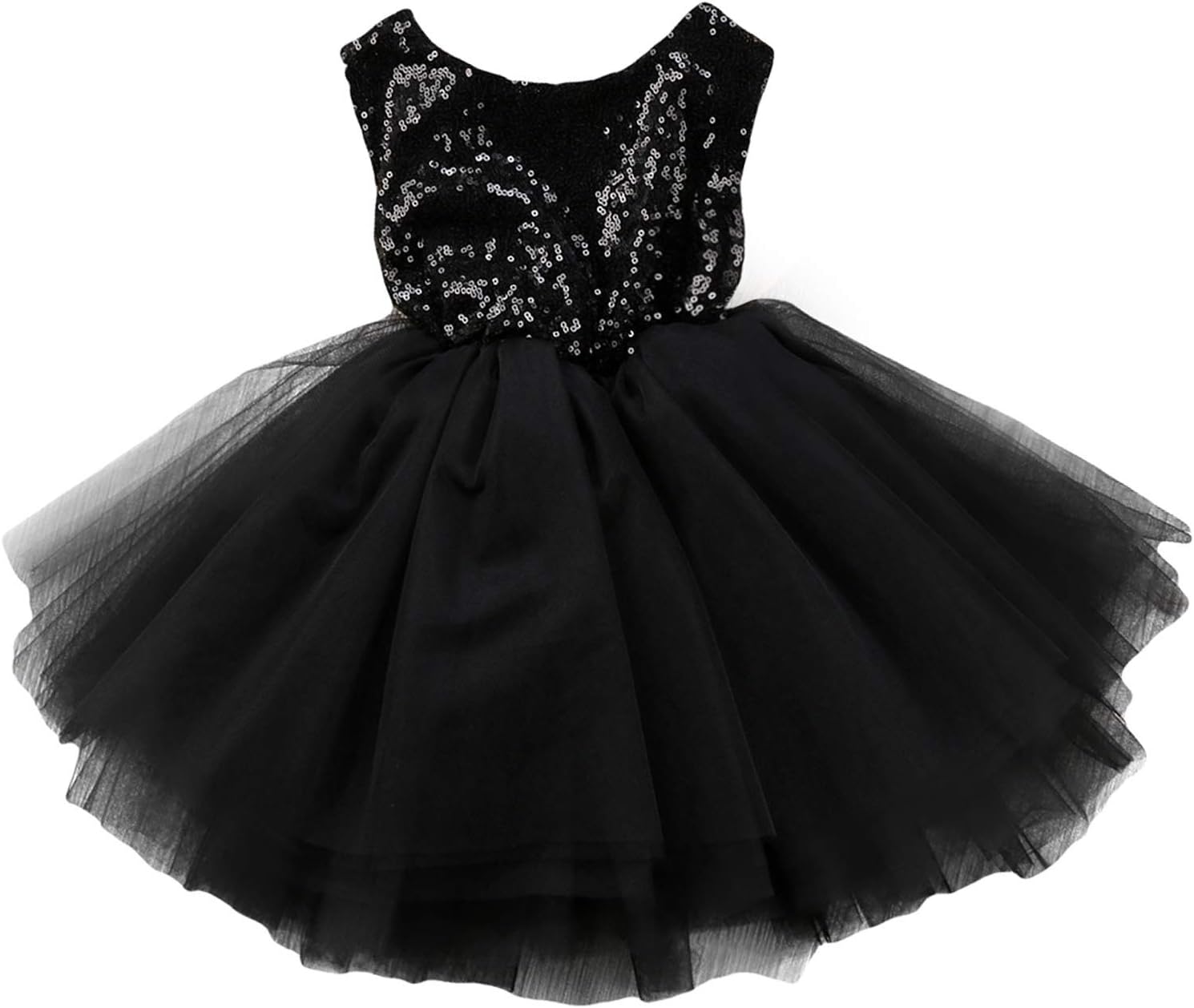 Toddler Baby Girls Birthday Wedding Party Dress Sleeveless Sequins Top Lace Tutu Skirt