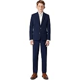 Calvin Klein Boys' Bi-Stretch Blazer Suit Jacket, 2-Button Single Breasted Closure, Buttoned Cuffs &amp; Front Flap Pockets