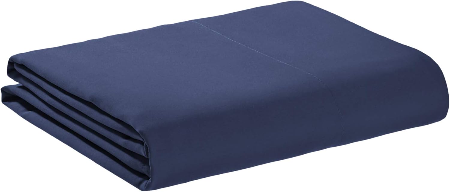 AmazonBasics Premium Microfibre Flat Sheet 275 x 275 cm, Navy Blue