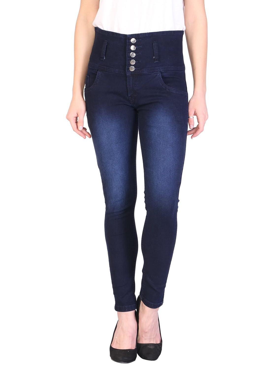 dark blue jeans womens outfit