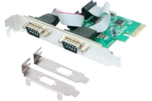 ELIATER 2-Port PCIe Serial Expansion Card with Industrial DB9 RS232 COM Ports, 16C550 UART WCH382 Chip for Windows XP, Vista,